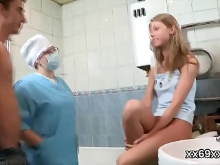 Man Assists With Hymen Examination And Riding Of Virgin Nympho