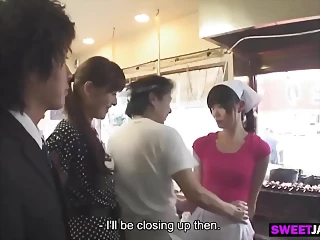 Japanese Secretary Is Used By Her Man In Restaurant